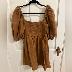 Sezane Carlie Mini Dress in Camel - Sz 34/XS